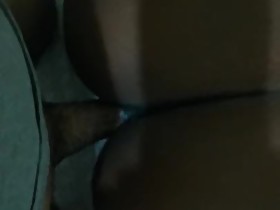 Cumshot on Ebony wife ass