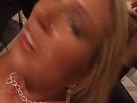 White wife gets lots of facials by black guys