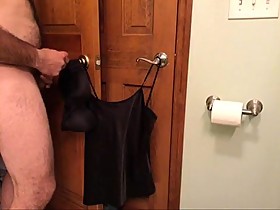Cum on wife'_s friends black bra