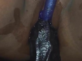 Monster Dildo Little Ebony pussy